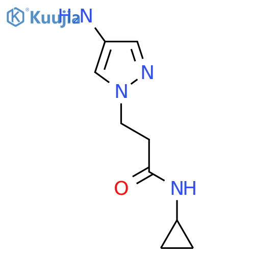 3-(4-amino-1H-pyrazol-1-yl)-N-cyclopropylpropanamide structure