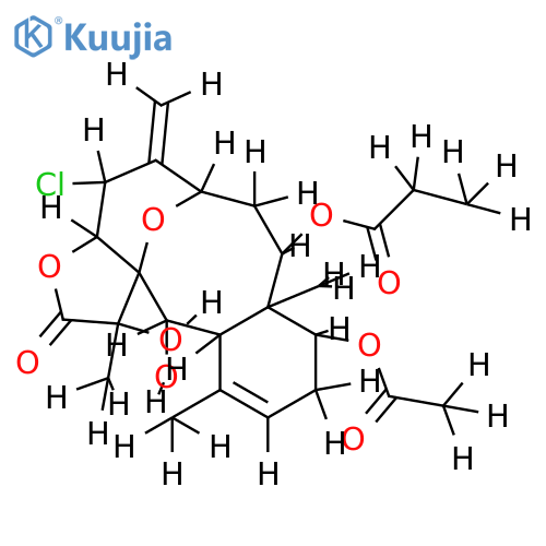 2-Propanoyl, 14-Ac-6-Chloro-4, 8-epoxy-2, 9, 14, 17-tetrahydroxy-5(16), 11-briaradien-18, 7-olide structure
