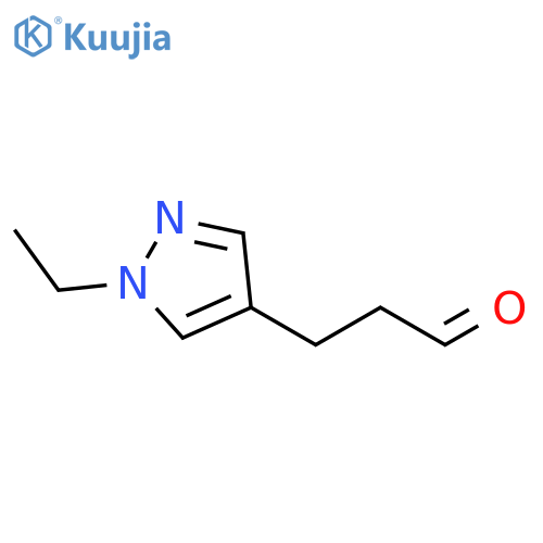 3-(1-ethyl-1H-pyrazol-4-yl)propanal structure