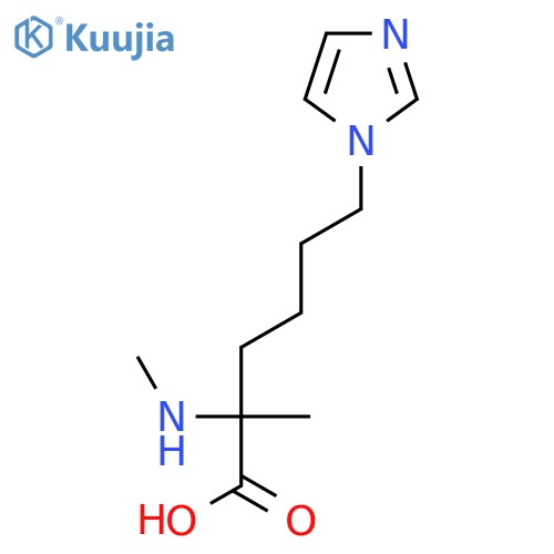 6-(1H-imidazol-1-yl)-2-methyl-2-(methylamino)hexanoic acid structure
