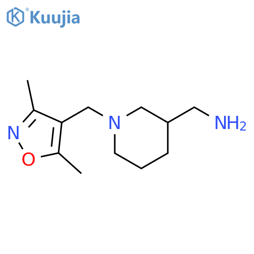{1-[(3,5-dimethyl-1,2-oxazol-4-yl)methyl]piperidin-3-yl}methanamine structure