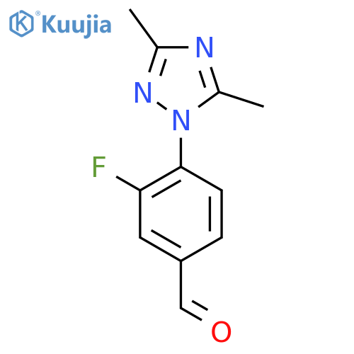 4-(dimethyl-1H-1,2,4-triazol-1-yl)-3-fluorobenzaldehyde structure