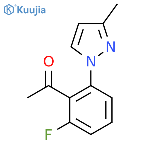 1-2-fluoro-6-(3-methyl-1H-pyrazol-1-yl)phenylethan-1-one structure