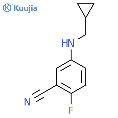 5-(cyclopropylmethyl)amino-2-fluorobenzonitrile structure