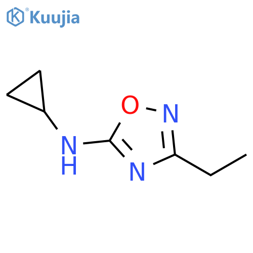N-cyclopropyl-3-ethyl-1,2,4-oxadiazol-5-amine structure