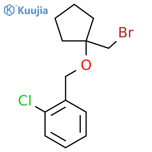1-({1-(bromomethyl)cyclopentyloxy}methyl)-2-chlorobenzene structure