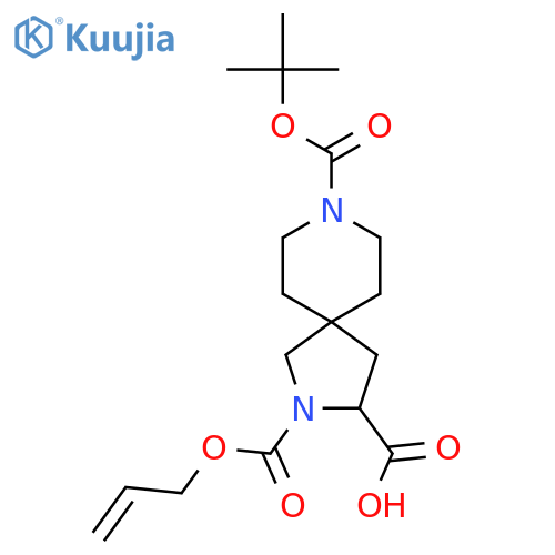 8-(tert-butoxycarbonyl)-2-[(prop-2-en-1-yloxy)carbonyl]-2,8-diazaspiro[4.5]decane-3-carboxylic acid structure