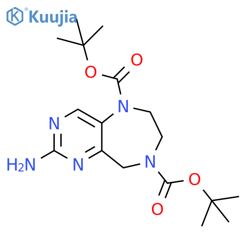 ditert-butyl 2-amino-7,9-dihydro-6H-pyrimido5,4-e1,4diazepine-5,8-dicarboxylate structure