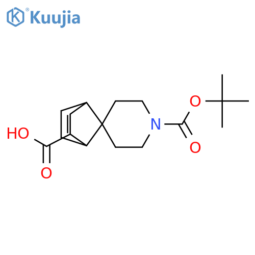 Rel-(1S,4S,5S)-1'-(tert-butoxycarbonyl)spirobicyclo2.2.1hept2ene-7,4'-piperidine-5-carboxylic Acid structure