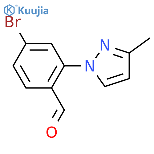 4-Bromo-2-(3-methyl-1H-pyrazol-1-yl)benzaldehyde structure