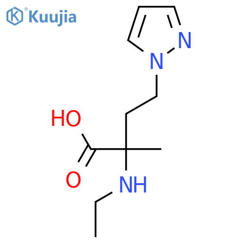 2-(ethylamino)-2-methyl-4-(1H-pyrazol-1-yl)butanoic acid structure