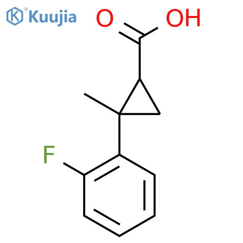 2-(2-fluorophenyl)-2-methyl-cyclopropanecarboxylic acid structure