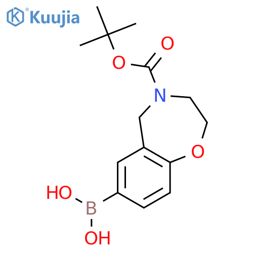 {4-(tert-butoxy)carbonyl-2,3,4,5-tetrahydro-1,4-benzoxazepin-7-yl}boronic acid structure