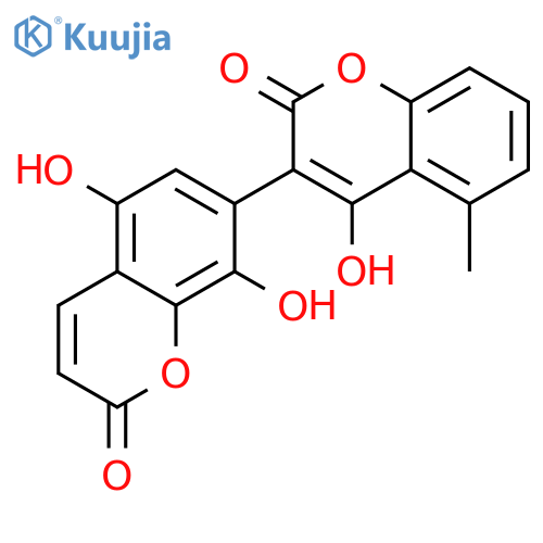 [3,7'-Bi-2H-1-benzopyran]-2,2'-dione,4,5',8'-trihydroxy-5-methyl- structure