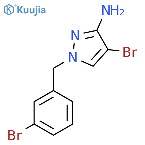 4-bromo-1-(3-bromophenyl)methyl-1H-pyrazol-3-amine structure