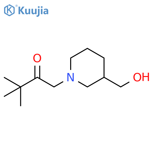 1-[3-(hydroxymethyl)piperidin-1-yl]-3,3-dimethylbutan-2-one structure