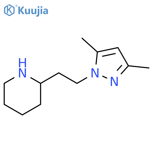2-[2-(3,5-dimethyl-1H-pyrazol-1-yl)ethyl]piperidine structure