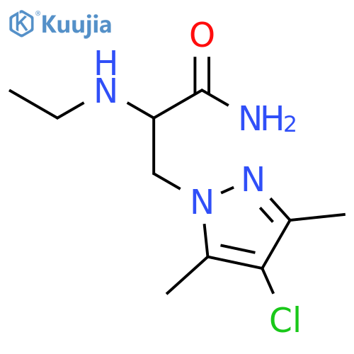 3-(4-chloro-3,5-dimethyl-1H-pyrazol-1-yl)-2-(ethylamino)propanamide structure