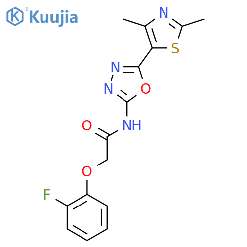 N-5-(2,4-dimethyl-1,3-thiazol-5-yl)-1,3,4-oxadiazol-2-yl-2-(2-fluorophenoxy)acetamide structure