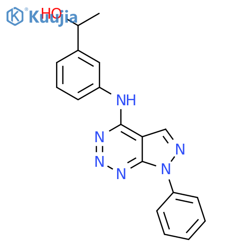 1-3-({7-phenyl-7H-pyrazolo3,4-d1,2,3triazin-4-yl}amino)phenylethan-1-ol structure