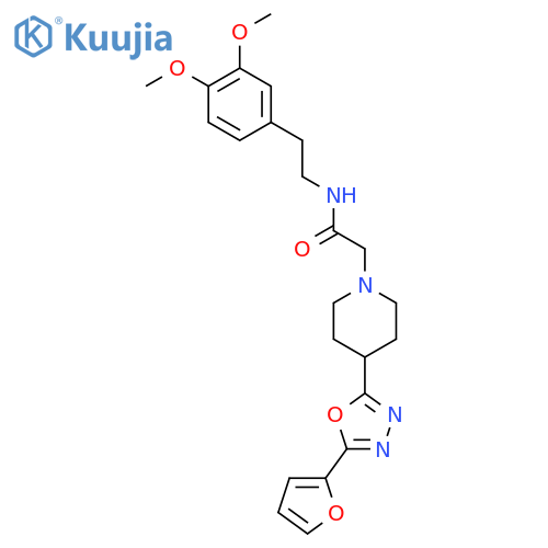 N-2-(3,4-dimethoxyphenyl)ethyl-2-{4-5-(furan-2-yl)-1,3,4-oxadiazol-2-ylpiperidin-1-yl}acetamide structure