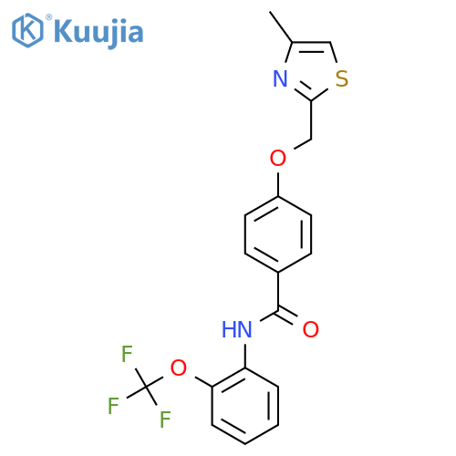 4-(4-methyl-1,3-thiazol-2-yl)methoxy-N-2-(trifluoromethoxy)phenylbenzamide structure