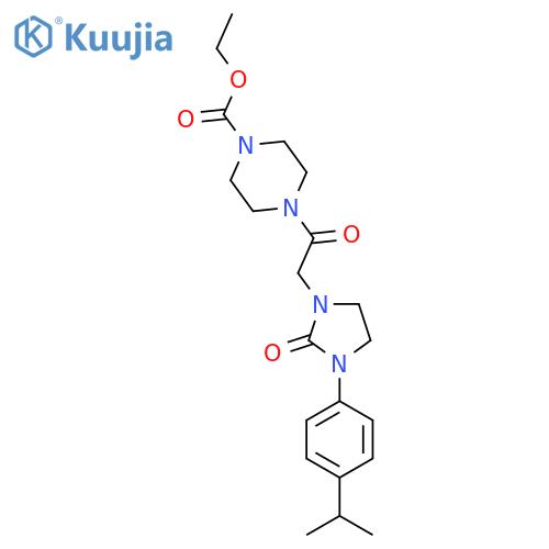 ethyl 4-(2-{2-oxo-3-4-(propan-2-yl)phenylimidazolidin-1-yl}acetyl)piperazine-1-carboxylate structure