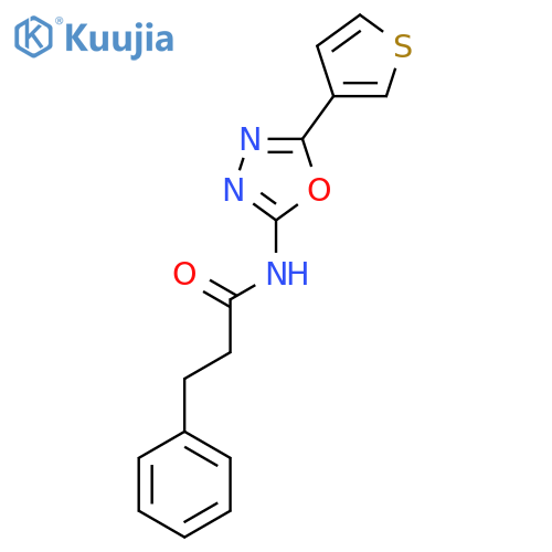3-phenyl-N-[5-(thiophen-3-yl)-1,3,4-oxadiazol-2-yl]propanamide structure