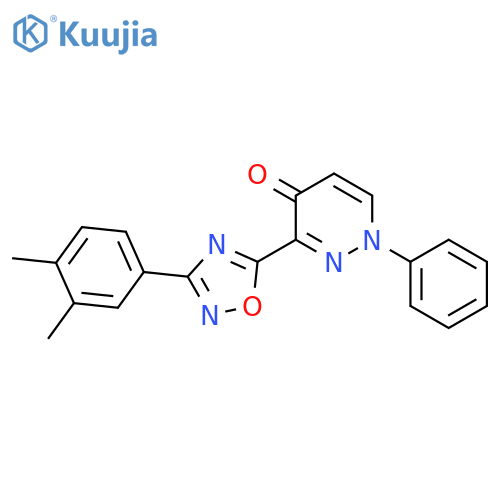 3-[3-(3,4-dimethylphenyl)-1,2,4-oxadiazol-5-yl]-1-phenyl-1,4-dihydropyridazin-4-one structure