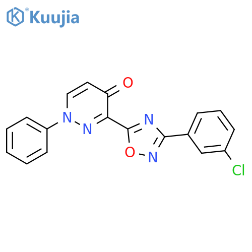 3-[3-(3-chlorophenyl)-1,2,4-oxadiazol-5-yl]-1-phenyl-1,4-dihydropyridazin-4-one structure