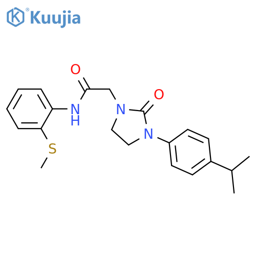 N-2-(methylsulfanyl)phenyl-2-{2-oxo-3-4-(propan-2-yl)phenylimidazolidin-1-yl}acetamide structure