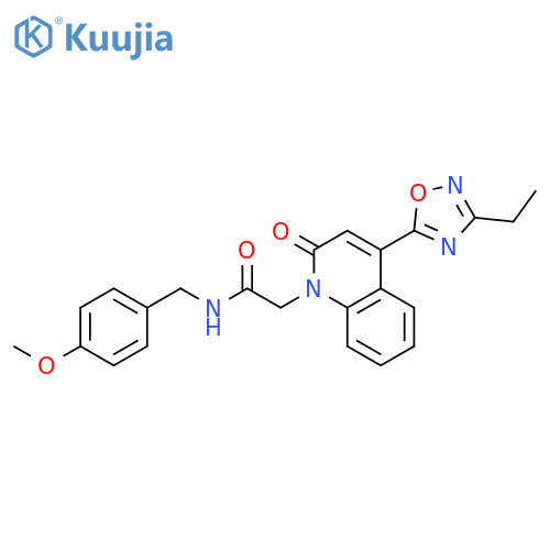2-4-(3-ethyl-1,2,4-oxadiazol-5-yl)-2-oxo-1,2-dihydroquinolin-1-yl-N-(4-methoxyphenyl)methylacetamide structure