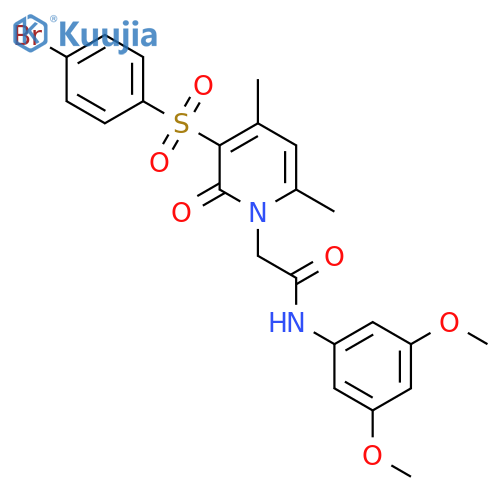 2-3-(4-bromobenzenesulfonyl)-4,6-dimethyl-2-oxo-1,2-dihydropyridin-1-yl-N-(3,5-dimethoxyphenyl)acetamide structure