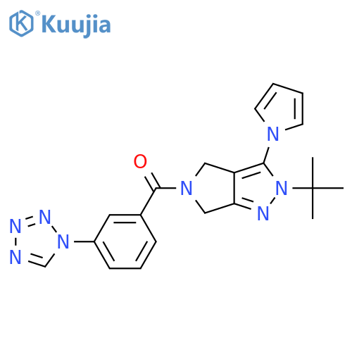 1-{3-2-tert-butyl-3-(1H-pyrrol-1-yl)-2H,4H,5H,6H-pyrrolo3,4-cpyrazole-5-carbonylphenyl}-1H-1,2,3,4-tetrazole structure