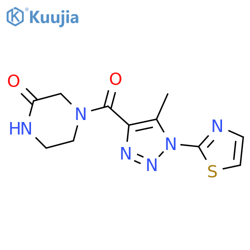 4-5-methyl-1-(1,3-thiazol-2-yl)-1H-1,2,3-triazole-4-carbonylpiperazin-2-one structure