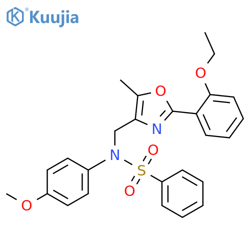 N-{[2-(2-ethoxyphenyl)-5-methyl-1,3-oxazol-4-yl]methyl}-N-(4-methoxyphenyl)benzenesulfonamide structure