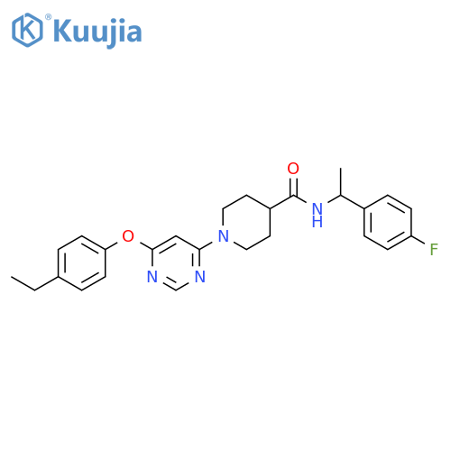 1-[6-(4-ethylphenoxy)pyrimidin-4-yl]-N-[1-(4-fluorophenyl)ethyl]piperidine-4-carboxamide structure