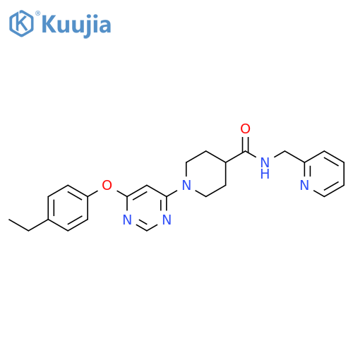 1-6-(4-ethylphenoxy)pyrimidin-4-yl-N-(pyridin-2-yl)methylpiperidine-4-carboxamide structure