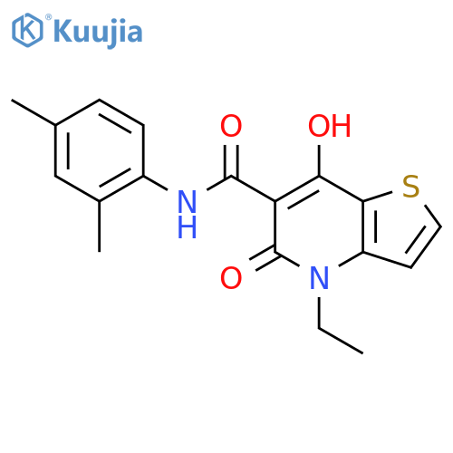 N-(2,4-dimethylphenyl)-4-ethyl-7-hydroxy-5-oxo-4H,5H-thieno3,2-bpyridine-6-carboxamide structure