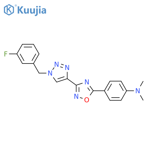 4-(3-{1-(3-fluorophenyl)methyl-1H-1,2,3-triazol-4-yl}-1,2,4-oxadiazol-5-yl)-N,N-dimethylaniline structure