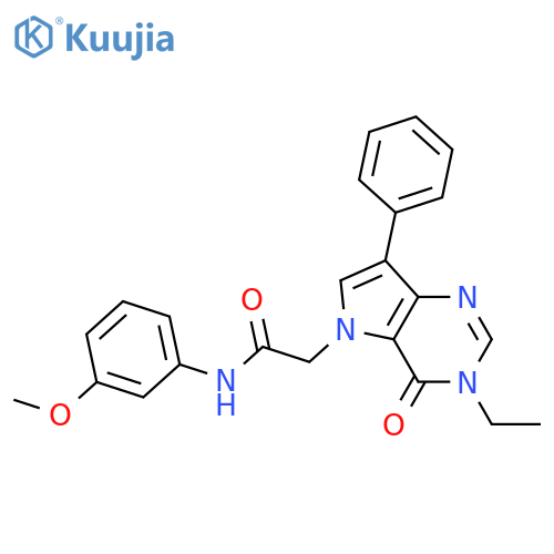 2-{3-ethyl-4-oxo-7-phenyl-3H,4H,5H-pyrrolo[3,2-d]pyrimidin-5-yl}-N-(3-methoxyphenyl)acetamide structure