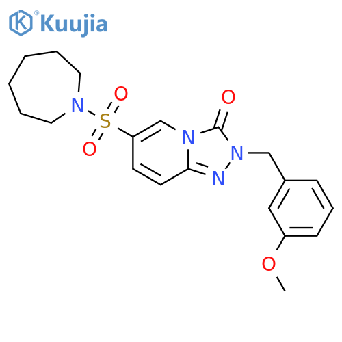 6-(azepane-1-sulfonyl)-2-[(3-methoxyphenyl)methyl]-2H,3H-[1,2,4]triazolo[4,3-a]pyridin-3-one structure