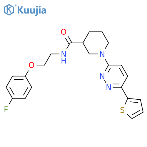 N-[2-(4-fluorophenoxy)ethyl]-1-[6-(thiophen-2-yl)pyridazin-3-yl]piperidine-3-carboxamide structure