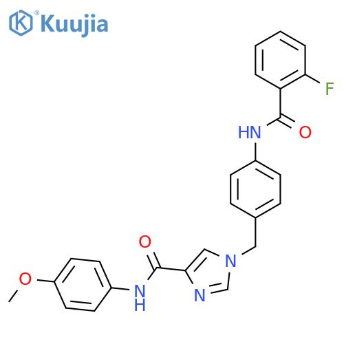1-{[4-(2-fluorobenzamido)phenyl]methyl}-N-(4-methoxyphenyl)-1H-imidazole-4-carboxamide structure