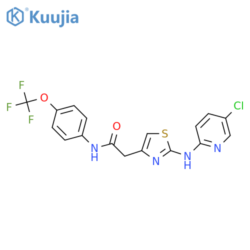 2-{2-(5-chloropyridin-2-yl)amino-1,3-thiazol-4-yl}-N-4-(trifluoromethoxy)phenylacetamide structure