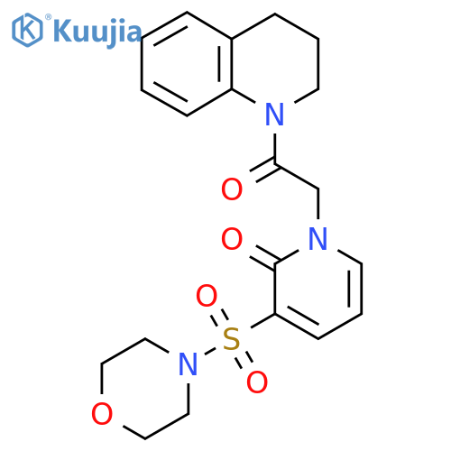 3-(morpholine-4-sulfonyl)-1-2-oxo-2-(1,2,3,4-tetrahydroquinolin-1-yl)ethyl-1,2-dihydropyridin-2-one structure