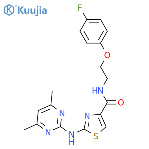 2-(4,6-dimethylpyrimidin-2-yl)amino-N-2-(4-fluorophenoxy)ethyl-1,3-thiazole-4-carboxamide structure