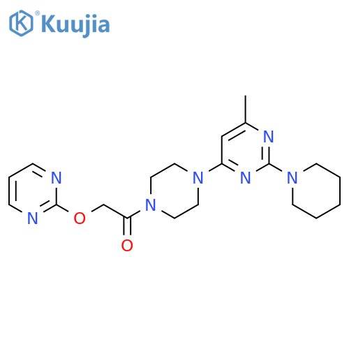 1-{4-6-methyl-2-(piperidin-1-yl)pyrimidin-4-ylpiperazin-1-yl}-2-(pyrimidin-2-yloxy)ethan-1-one structure