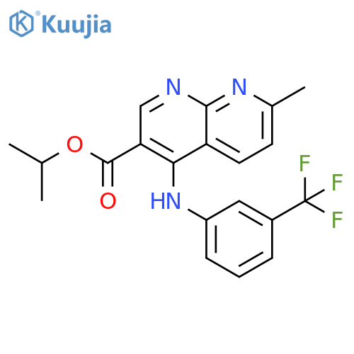 propan-2-yl 7-methyl-4-{[3-(trifluoromethyl)phenyl]amino}-1,8-naphthyridine-3-carboxylate structure
