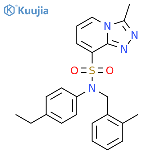 N-(4-ethylphenyl)-3-methyl-N-(2-methylphenyl)methyl-1,2,4triazolo4,3-apyridine-8-sulfonamide structure